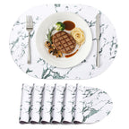 homing Heat Resistant Oval Placemats Set of 6, Light Grey
