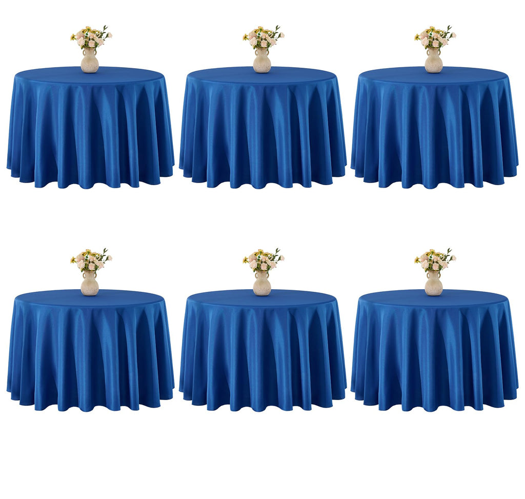 VidaFete Tablecloth 10 Pack 120inch Round Table Cloth Polyester, Navy Blue