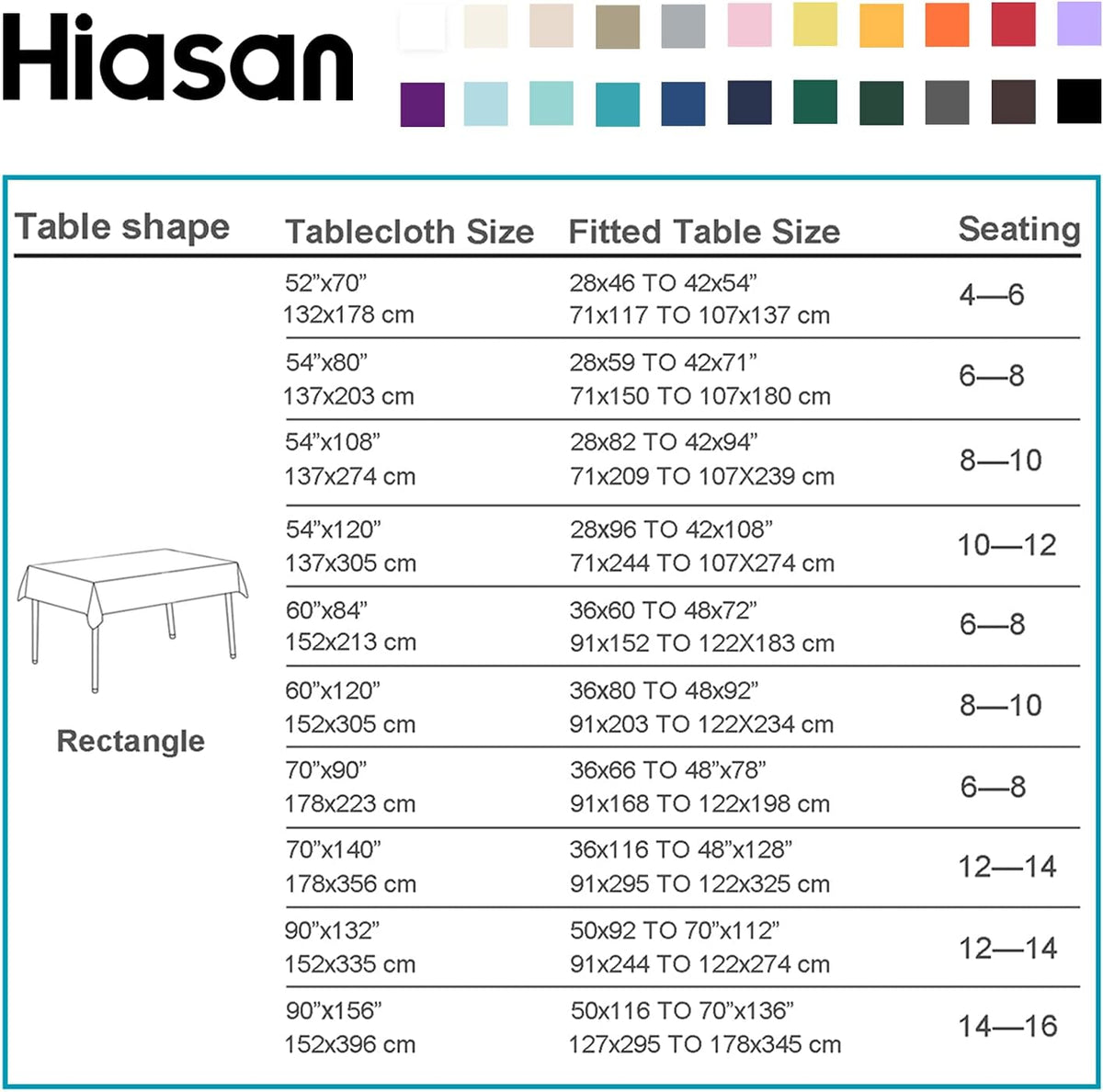 Hiasan 60 x 120 Inch Checkered Tablecloth Rectangle, Black and White