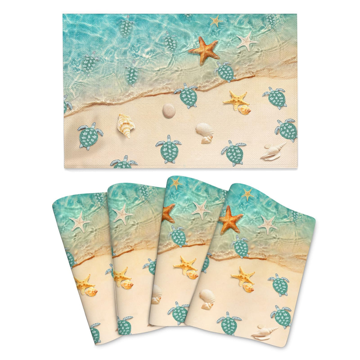 Boho Floral Placemats Set of 4, Colorful Dining Table Mats 12"x18"