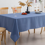 Amazon Basics Thin Rectangle Tablecloth, Water-Resistant Textured Fabric, Wrinkle Resistant, Washable Decorative Table Cover for Dining, Parties, 60" x 84", White, Pack of 1