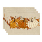Artoid Mode Navy Blue Pumpkins Fall Placemats Set of 6-12 x 18 Inch
