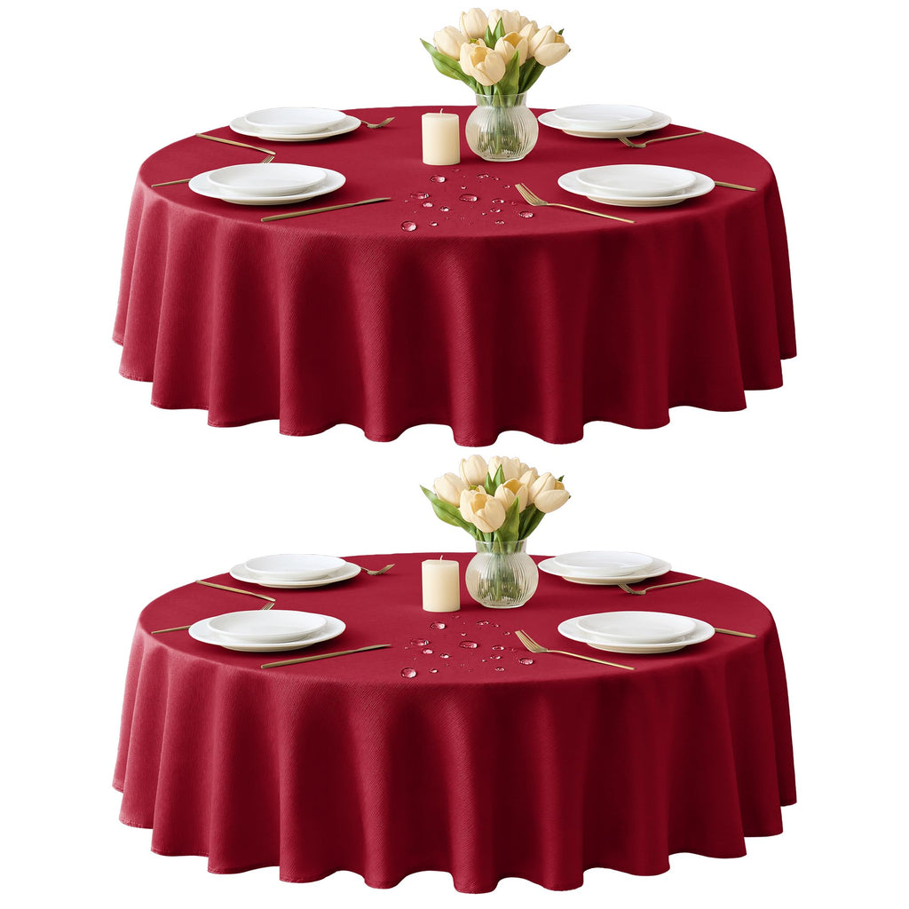 Fall Tablecloths Rectangular 6ft, Slub Texture, Waterproof, 2-Pack