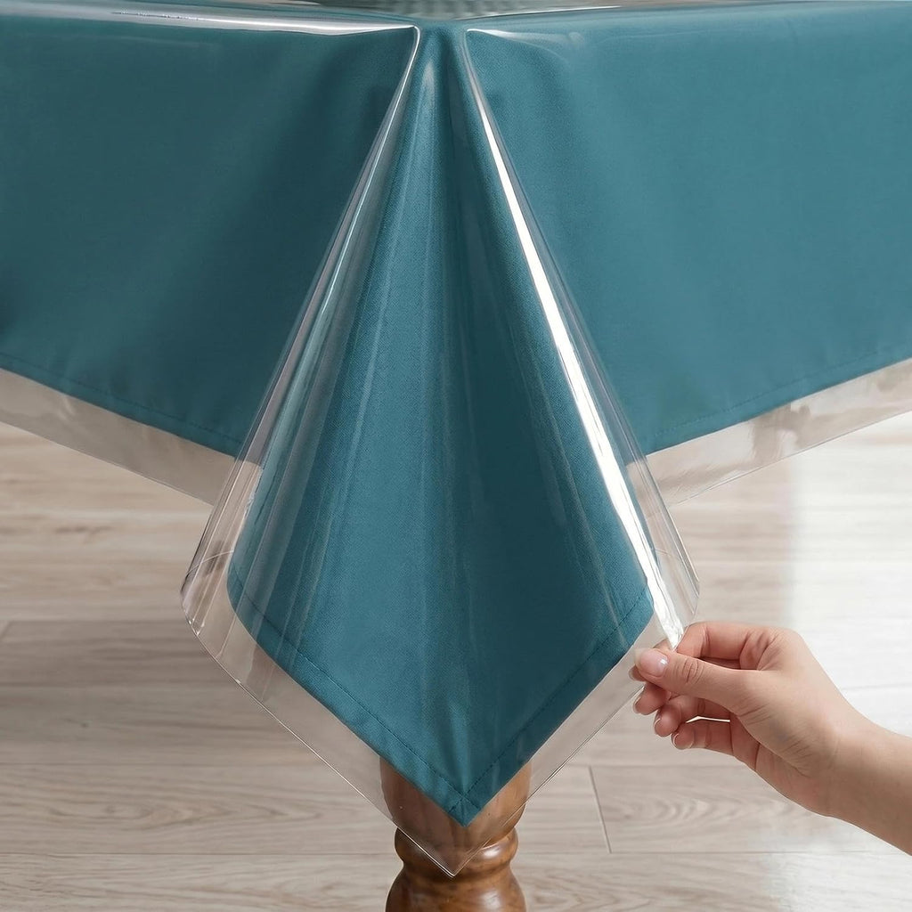 Romanstile Clear Plastic Table Cover Protector Tablecloth, 54 x 78 Inch