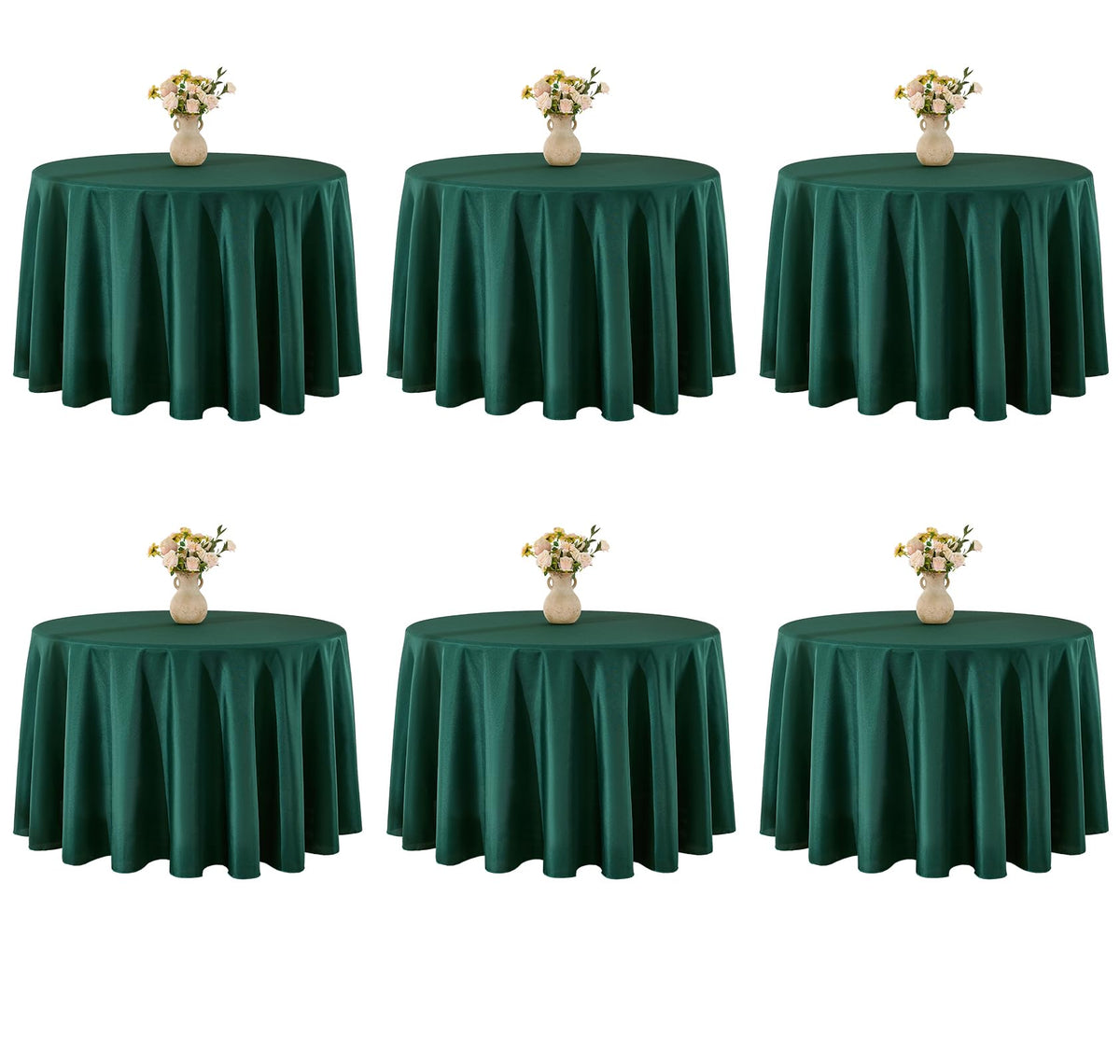 VidaFete Tablecloth 10 Pack 120inch Round Table Cloth Polyester, Navy Blue