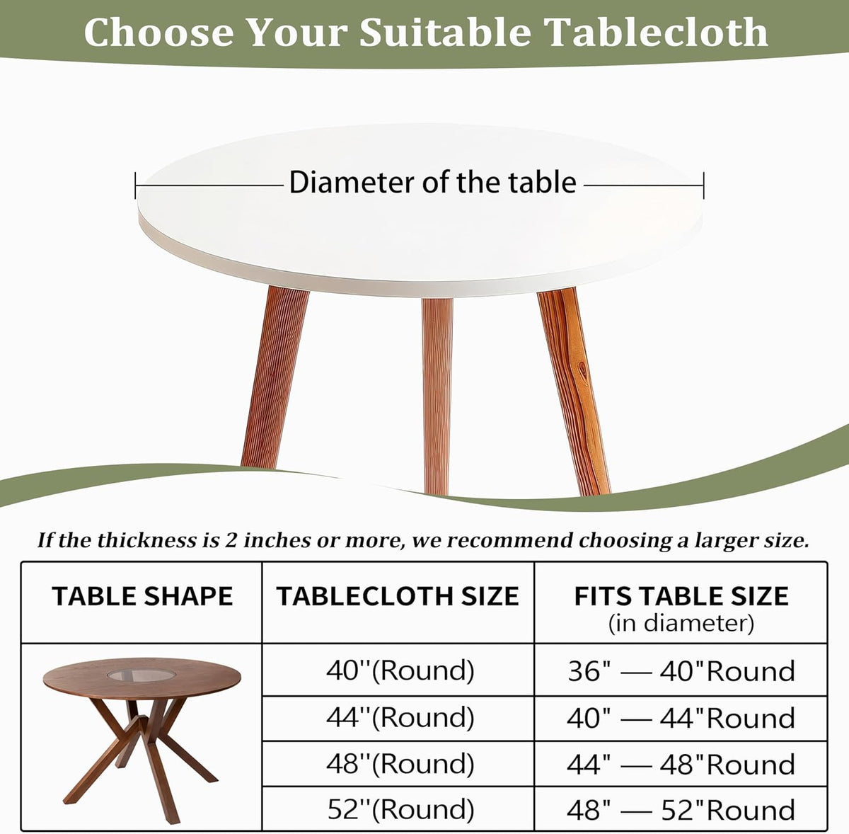Round Fitted Tablecloth with Elastic Round Outdoor Tablecloths Round Elastic Tablecloth for Tables Waterproof Wipeable Table Cover for Picnic,Camping,Dinner (44''-48'')