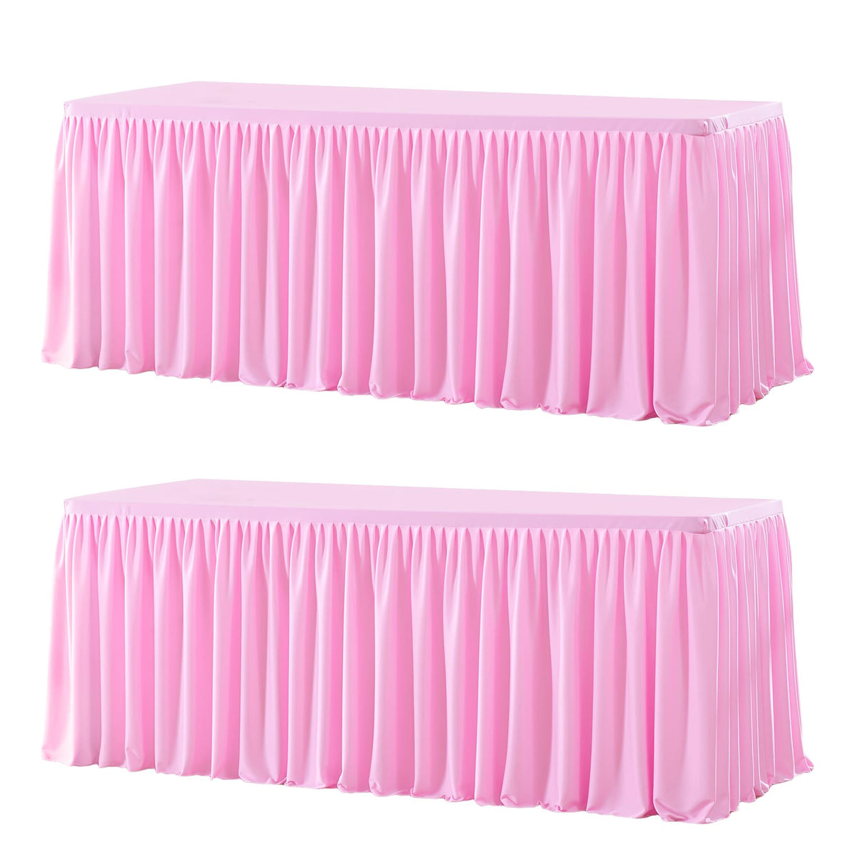 Wish Care 2 Pack Champagne Rectangle Table Clothes for 6 Foot Tables, Polyester Fitted Tablecloths 6t Stretch Table Cover for Wedding, Birthday, Parties, Trade Show, Craft Show
