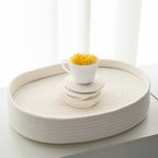 Oval Cotton Rope Placemat Set (7, Taupe Mix)