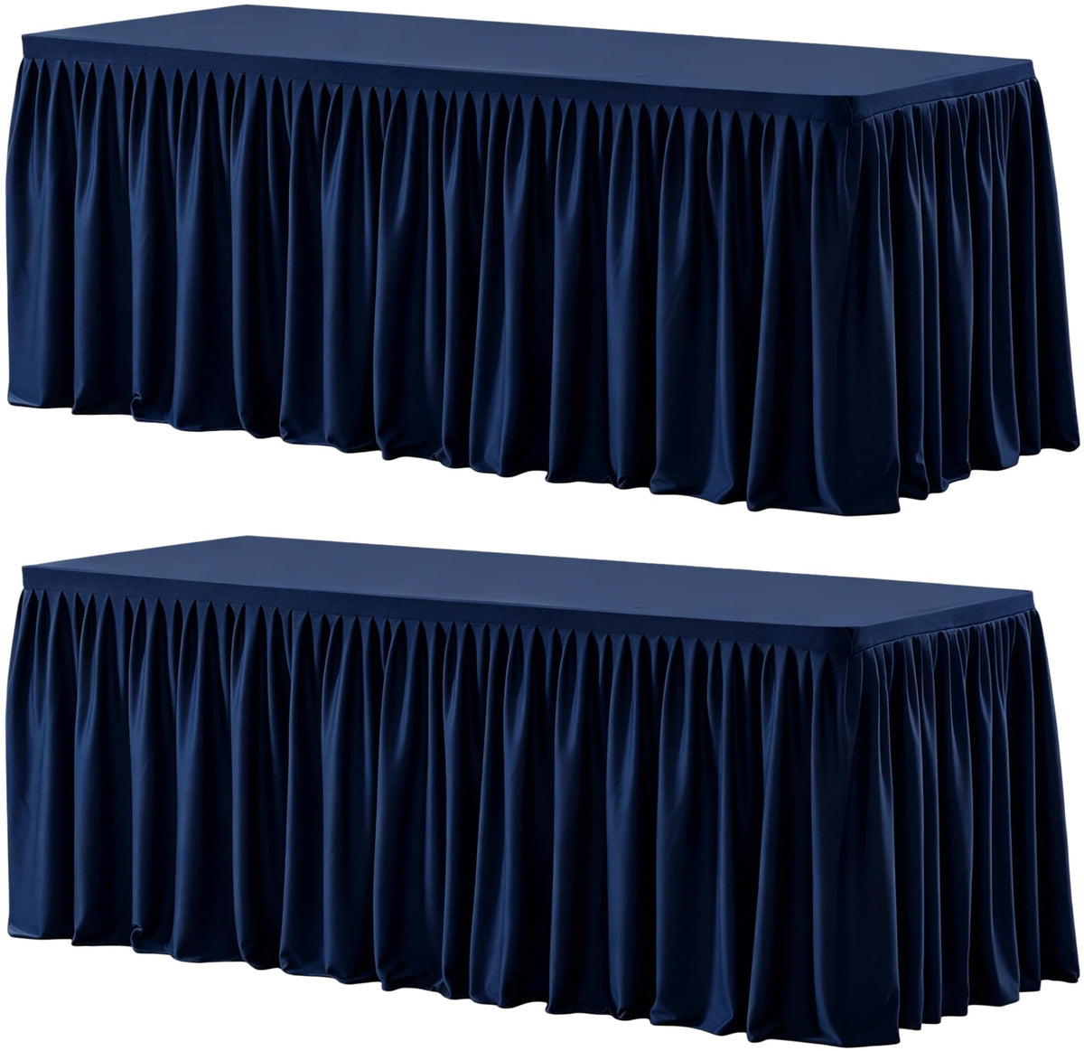 Wish Care 2 Pack Champagne Rectangle Table Clothes for 6 Foot Tables, Polyester Fitted Tablecloths 6t Stretch Table Cover for Wedding, Birthday, Parties, Trade Show, Craft Show