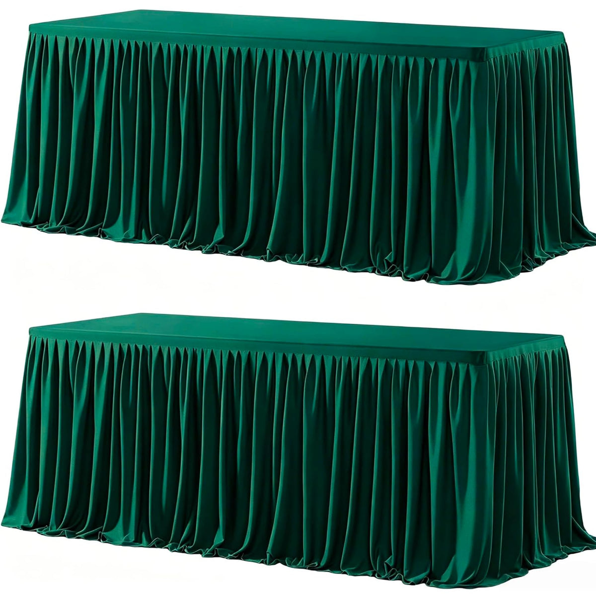 Wish Care 2 Pack Champagne Rectangle Table Clothes for 6 Foot Tables, Polyester Fitted Tablecloths 6t Stretch Table Cover for Wedding, Birthday, Parties, Trade Show, Craft Show