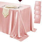 4 Pack Ivory Satin Tablecloth 58 x 102 Inch Overlay Seamless Design