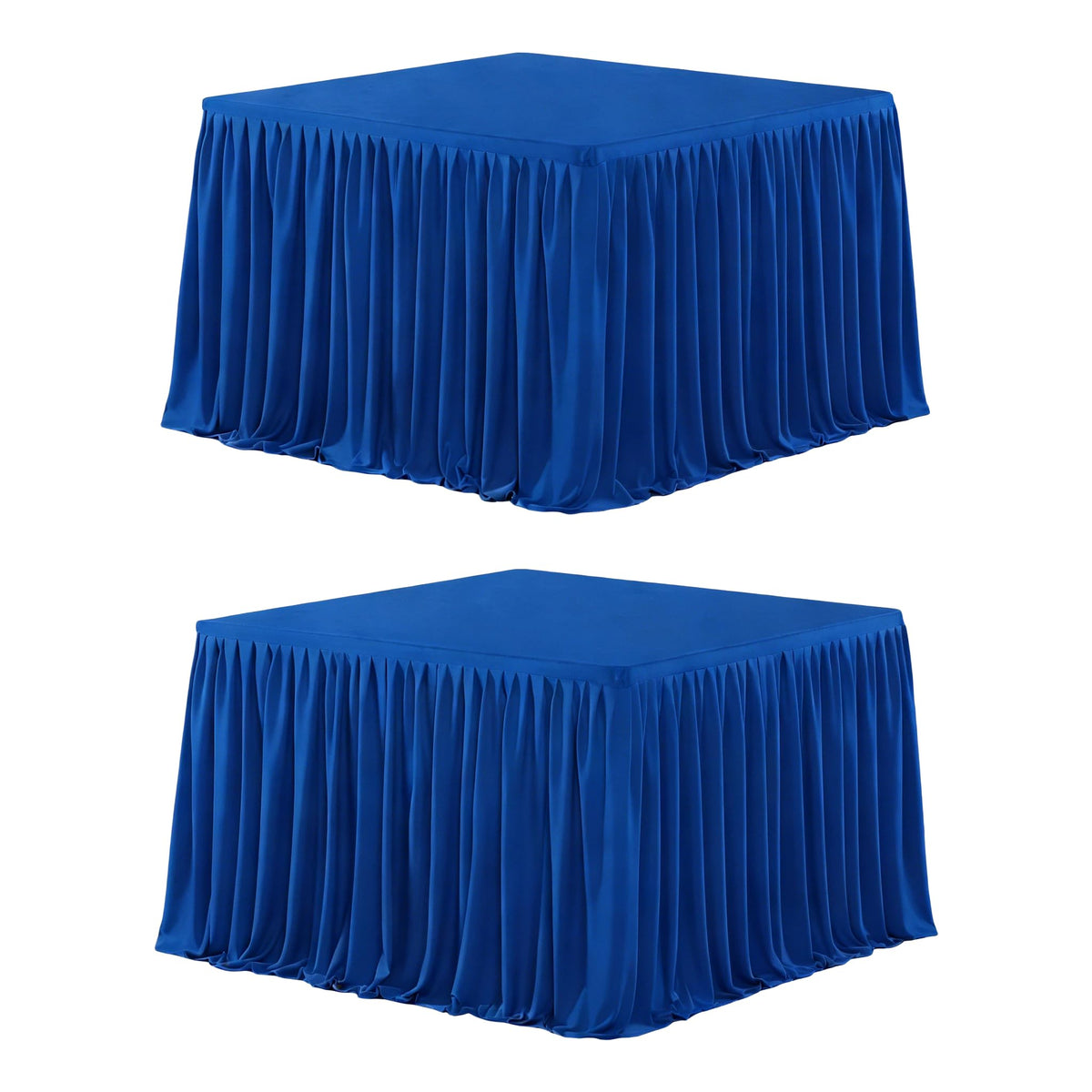 Wish Care 2 Pack Champagne Rectangle Table Clothes for 6 Foot Tables, Polyester Fitted Tablecloths 6t Stretch Table Cover for Wedding, Birthday, Parties, Trade Show, Craft Show