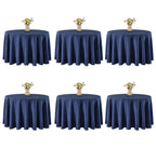 VidaFete Tablecloth 10 Pack 120inch Round Table Cloth Polyester, Navy Blue