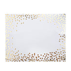 45 Pieces Silver Foil Paper Placemats White and Silver Dots Place Mats Disposable Decorative Paper Table Mats Rectangle Party Placemats for Birthday Wedding Baby Shower Party Dining Decor