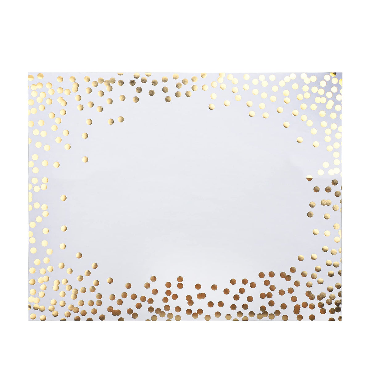 45 Pieces Silver Foil Paper Placemats White and Silver Dots Place Mats Disposable Decorative Paper Table Mats Rectangle Party Placemats for Birthday Wedding Baby Shower Party Dining Decor