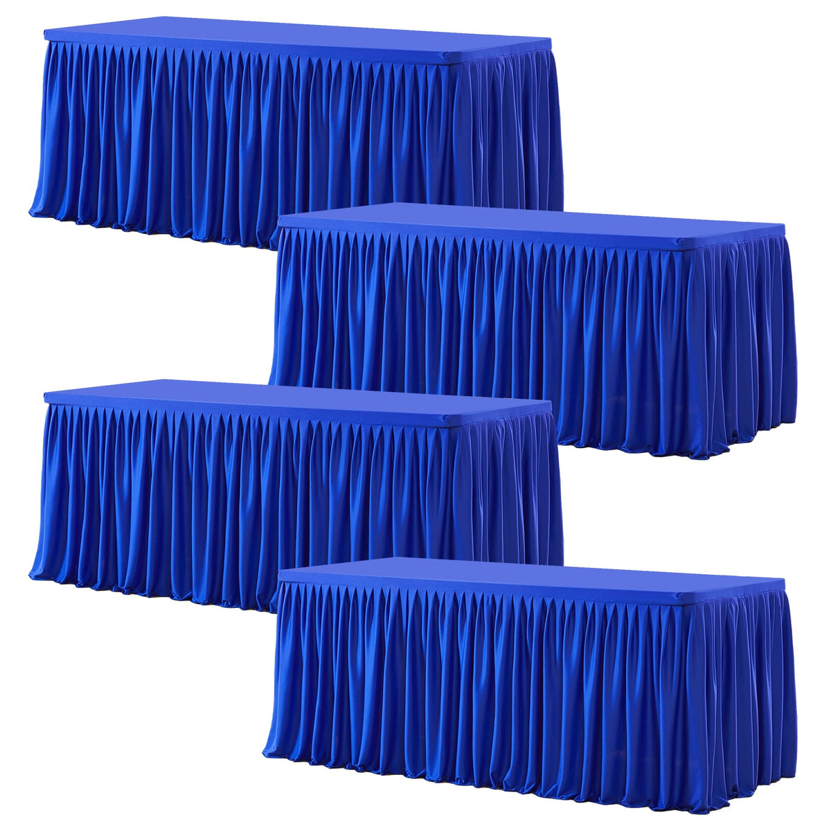 Wish Care 2 Pack Champagne Rectangle Table Clothes for 6 Foot Tables, Polyester Fitted Tablecloths 6t Stretch Table Cover for Wedding, Birthday, Parties, Trade Show, Craft Show
