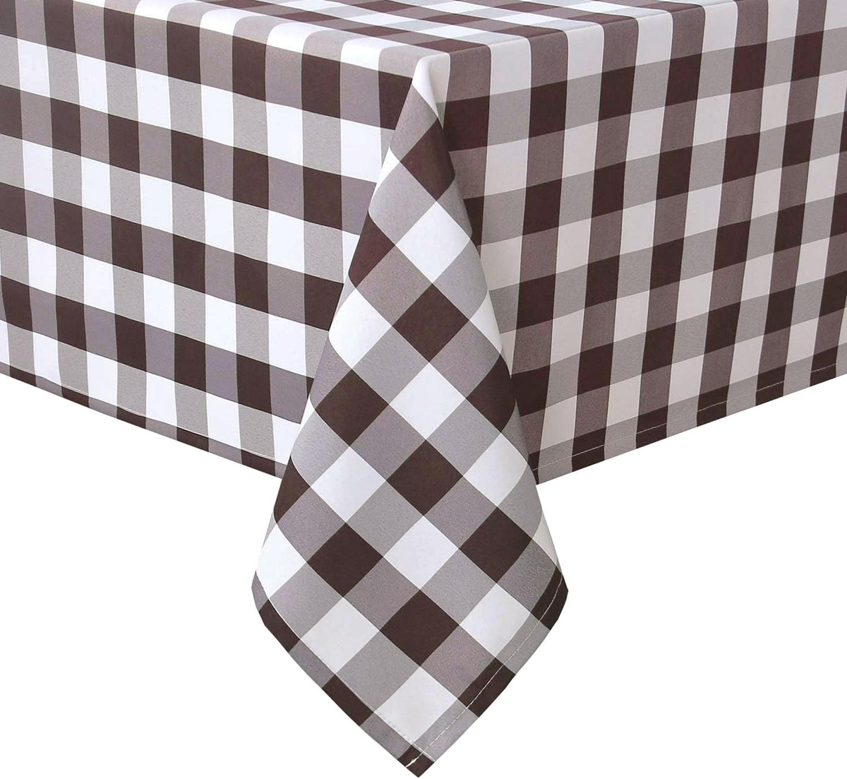 Hiasan 60 x 120 Inch Checkered Tablecloth Rectangle, Black and White