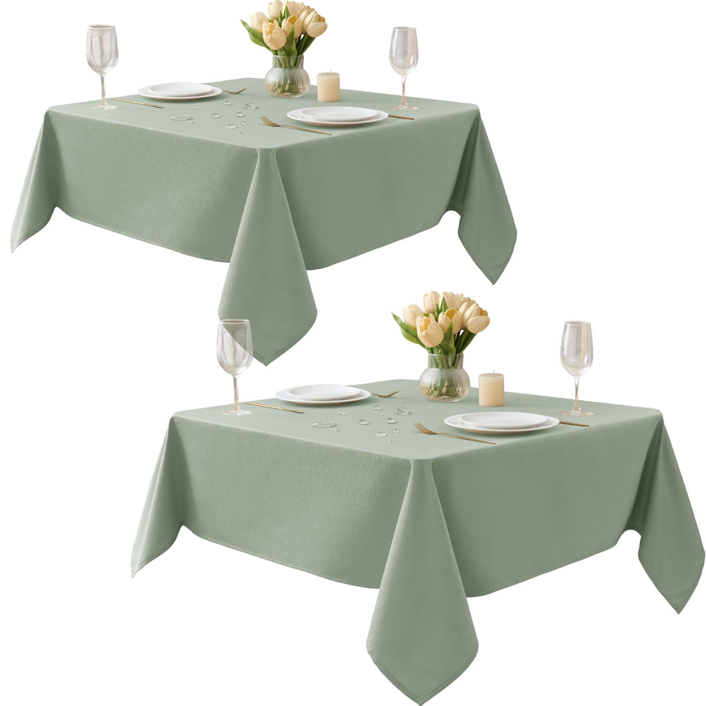 Fall Tablecloths Rectangular 6ft, Slub Texture, Waterproof, 2-Pack