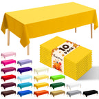 10 Pack Silver Grey Plastic Tablecloth 54x108 Inch Disposable Waterproof Rectangle Table Cover for Party Birthday Wedding Picnic Outdoor