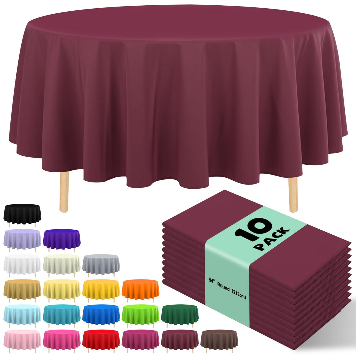 10 Pack Silver Grey Plastic Tablecloth 54x108 Inch Disposable Waterproof Rectangle Table Cover for Party Birthday Wedding Picnic Outdoor