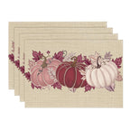Artoid Mode Navy Blue Pumpkins Fall Placemats Set of 6-12 x 18 Inch