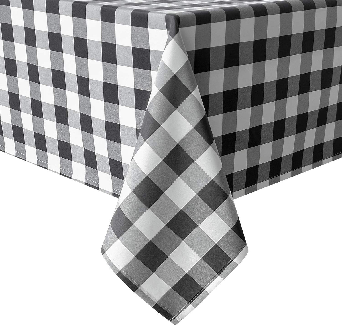 Hiasan 60 x 120 Inch Checkered Tablecloth Rectangle, Black and White