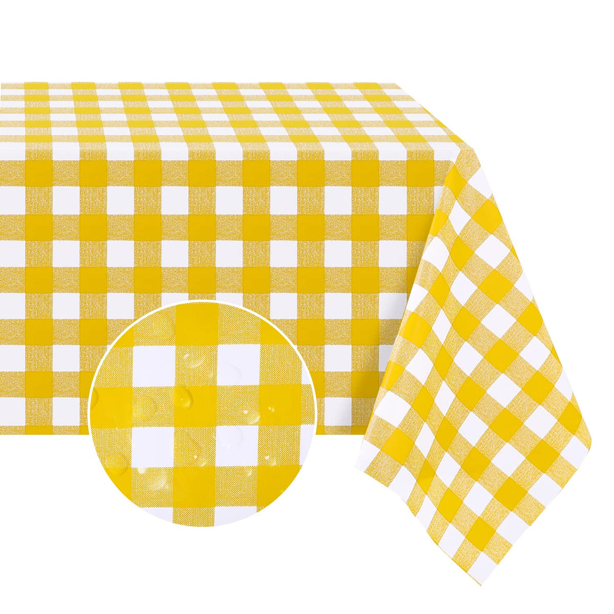 Romanstile Rectangle Vinyl Tablecloth, 100% Waterproof Buffalo Gingham Plastic Table Cloth, Heavy Duty Wipeable Checkered Table Covers for Outdoor, Camping, Picnic, Patio - 54 x 78, Red and White