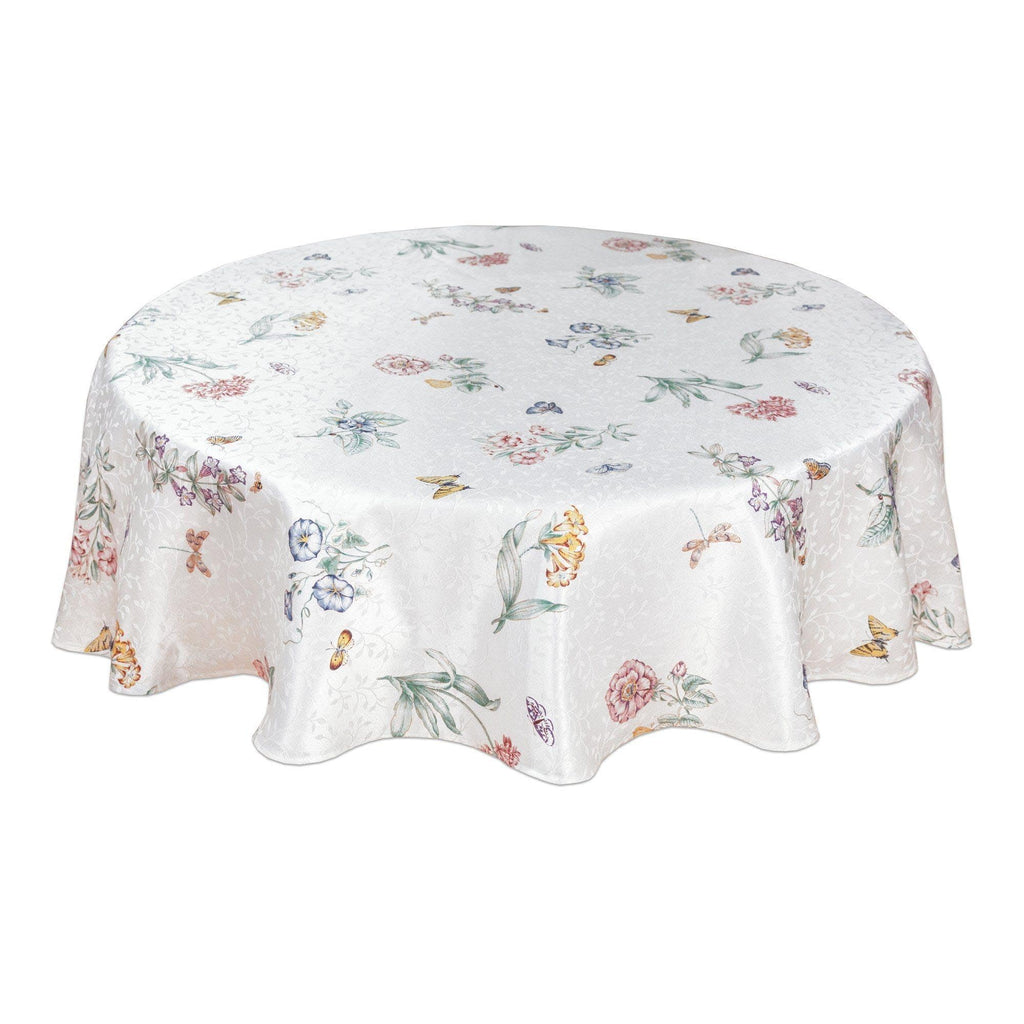 Lenox Butterfly Meadow Damask Tablecloth, Multicolor - 60" W x 84" L