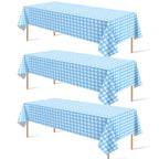 12Pack Sage Green Plastic Checkered Tablecloth, Premium Decorative Disposable Sage Green Gingham Plaid Table Cloths for Parties, Rectangle Party Table Cover for Picnic Birthday Wedding, 54x108 Inch