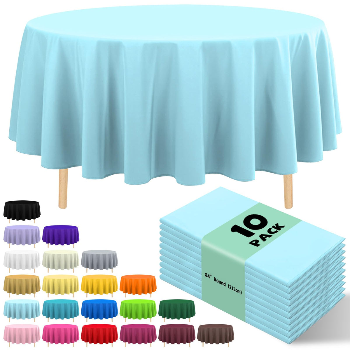 10 Pack Silver Grey Plastic Tablecloth 54x108 Inch Disposable Waterproof Rectangle Table Cover for Party Birthday Wedding Picnic Outdoor