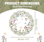 50 PCS Paper Placemats Disposable, Vintage Wildflower Place Mats