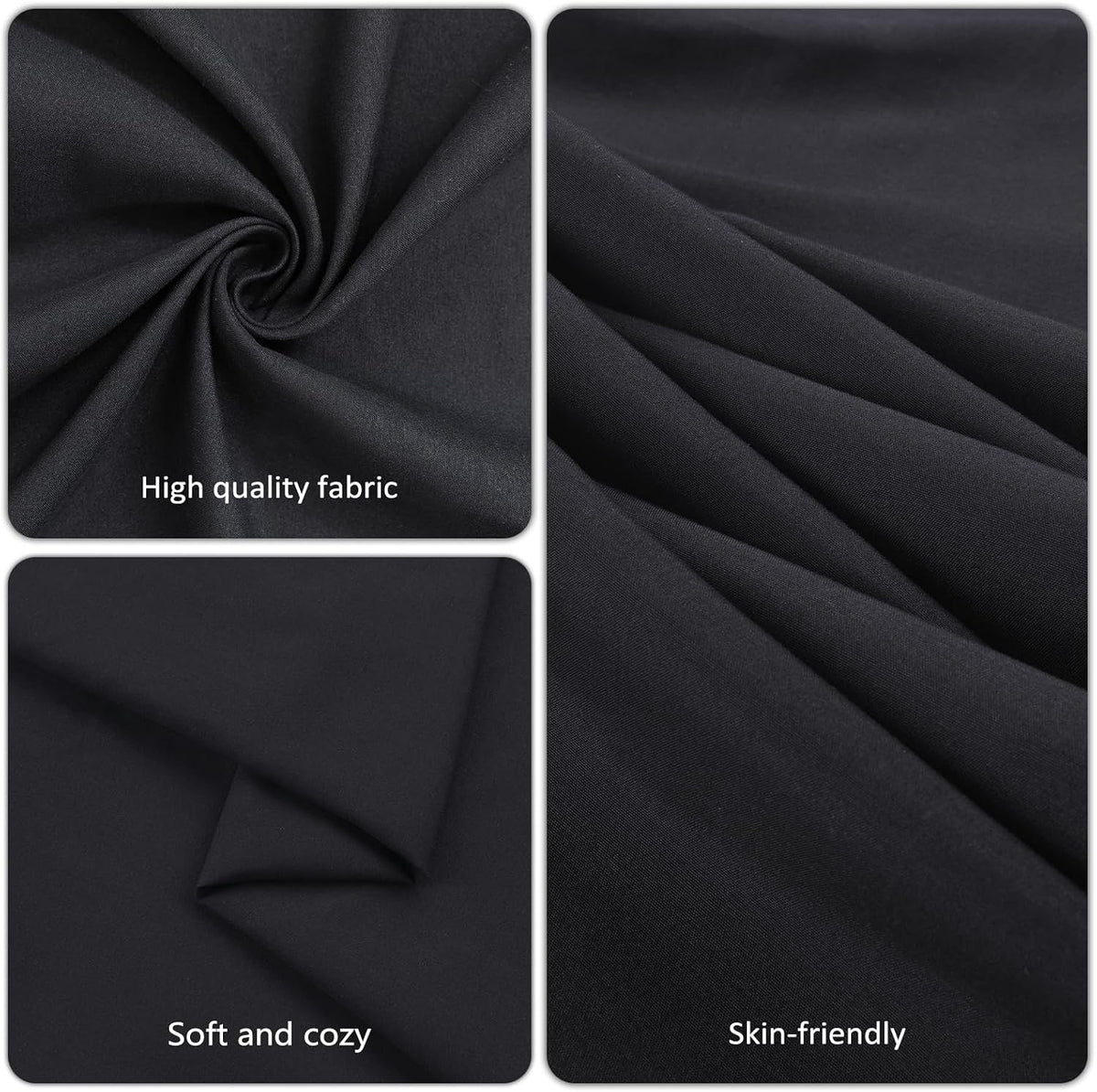 12 Pack 60 x 102 Inch Black Tablecloths for 6 Foot Rectangle Tables