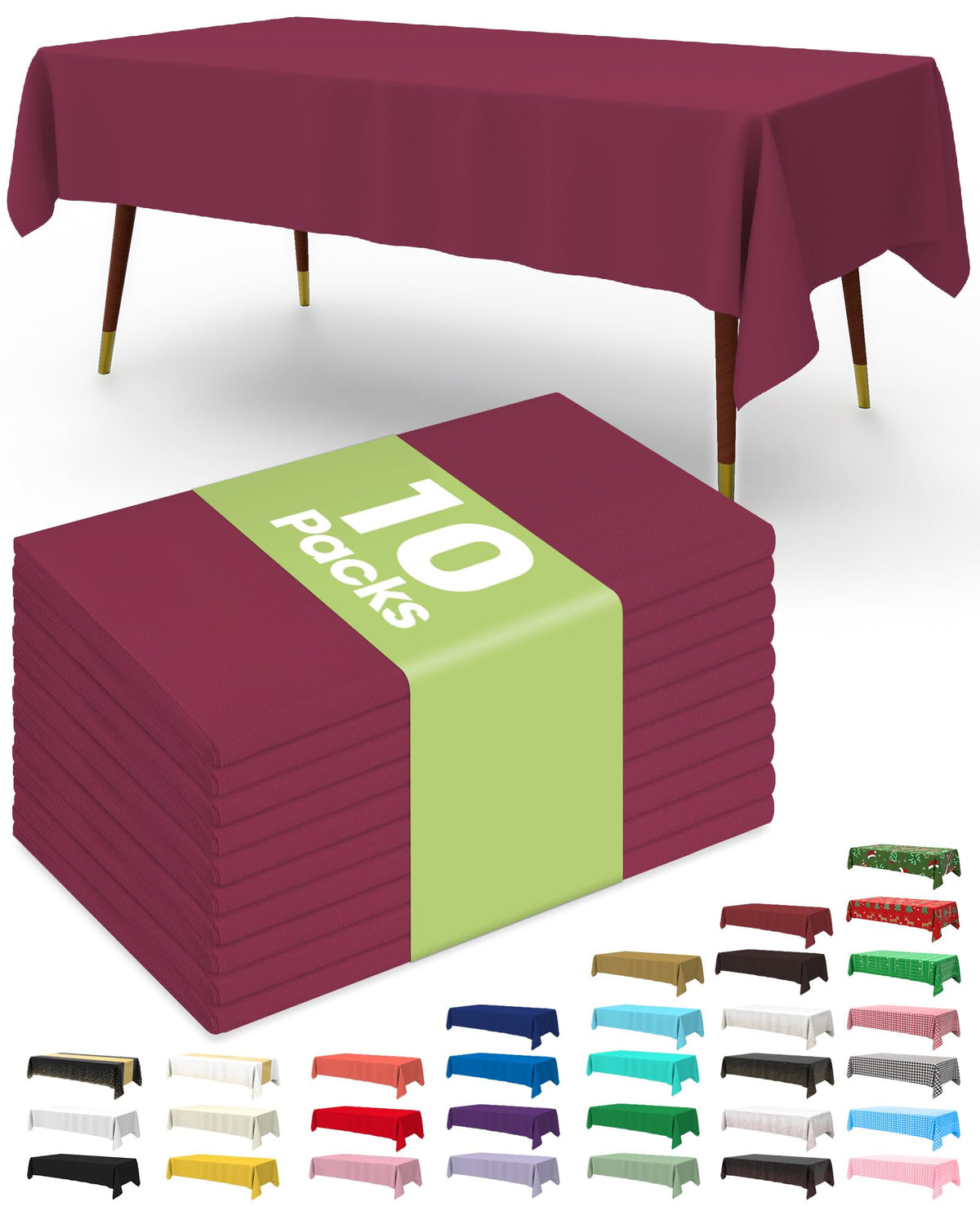 Pureegg Plastic Table Cloth Disposable 8 Pack, 54 x 108 Inch Table Cloths, Easter Party, Valentines, Mothers Day Decorations, Tablecloths, Rectangle, Pastel Plastic Cover, Leakproof & Sturdy, Pink