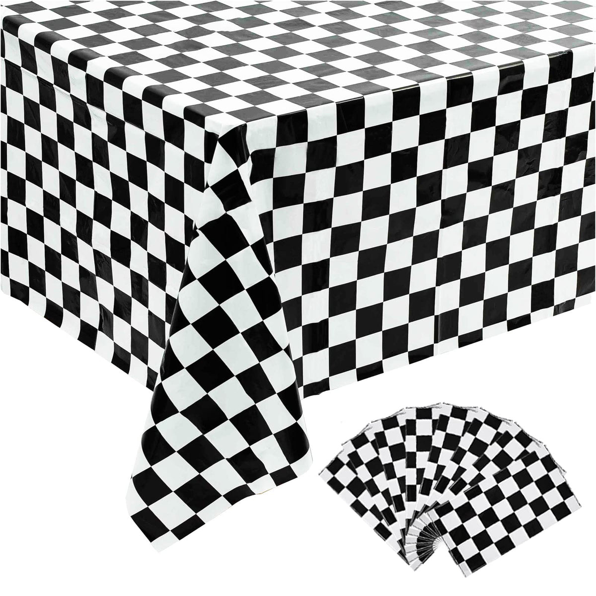 Kesfey 3 Packs Light Blue Gingham Tablecloth Pale Blue and White Checkered Tablecloths 54 x 108 Inches Disposable Plastic Gingham Tablecovers Waterproof Rectangle Picnic Table Cover for Birthday Party
