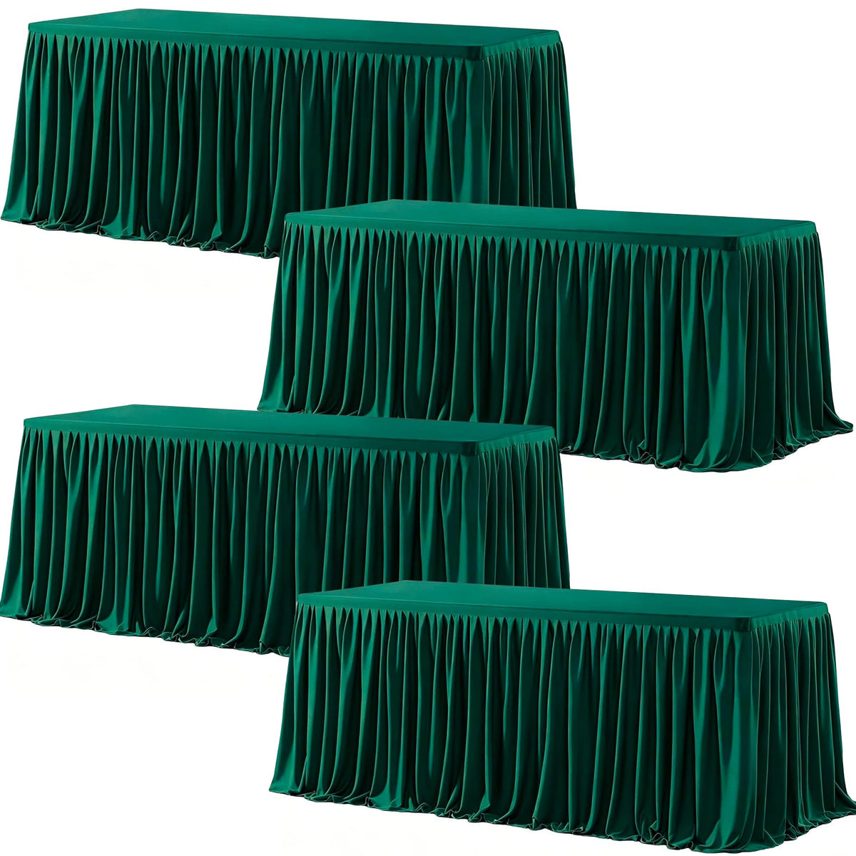 Wish Care 2 Pack Champagne Rectangle Table Clothes for 6 Foot Tables, Polyester Fitted Tablecloths 6t Stretch Table Cover for Wedding, Birthday, Parties, Trade Show, Craft Show
