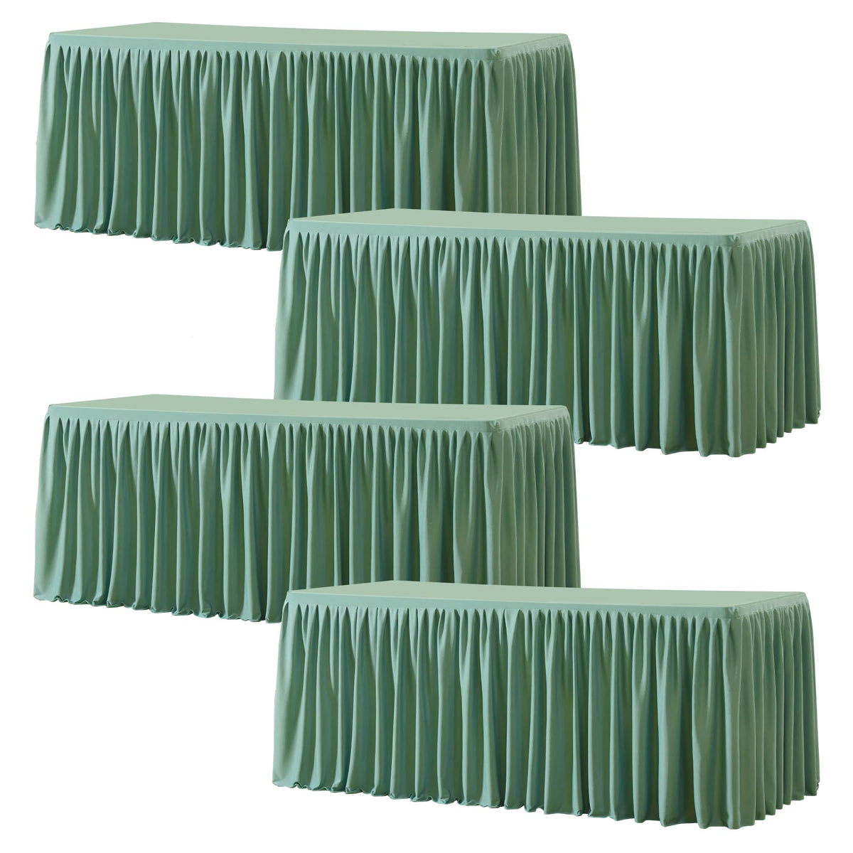 Wish Care 2 Pack Champagne Rectangle Table Clothes for 6 Foot Tables, Polyester Fitted Tablecloths 6t Stretch Table Cover for Wedding, Birthday, Parties, Trade Show, Craft Show