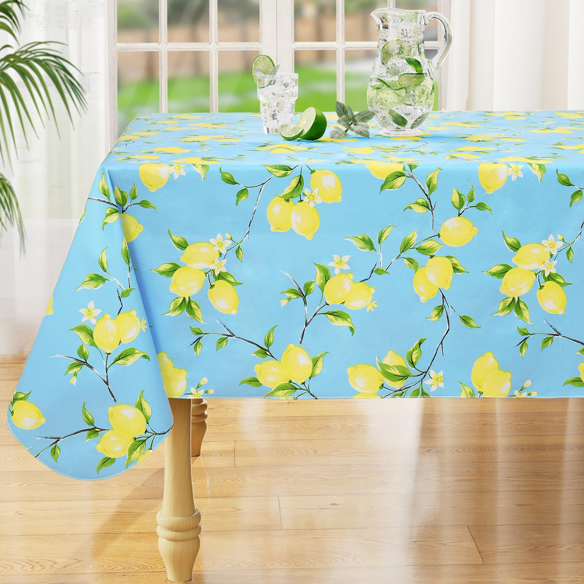 misaya Rectangle Waterproof Vinyl Table Cloth, Plastic Tablecloth with Flannel Backing, Wipeable Table Cover for Dinner, Picnic, Indoor and Outdoor (Weave Patternd, 52" x 70")