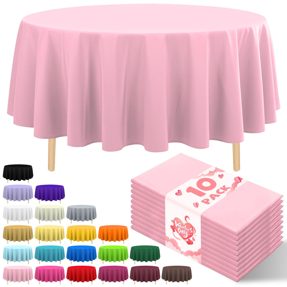 10 Pack Silver Grey Plastic Tablecloth 54x108 Inch Disposable Waterproof Rectangle Table Cover for Party Birthday Wedding Picnic Outdoor