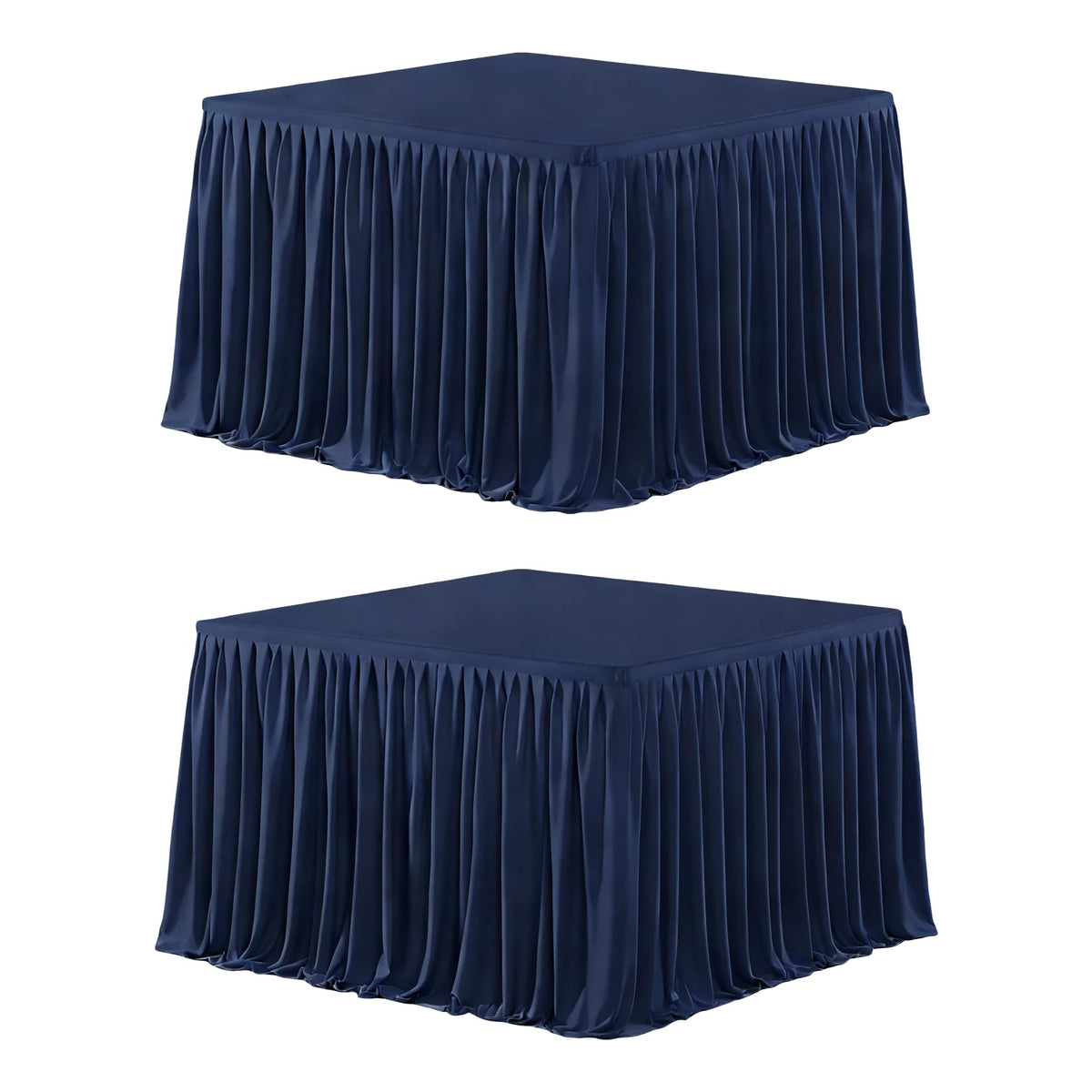 Wish Care 2 Pack Champagne Rectangle Table Clothes for 6 Foot Tables, Polyester Fitted Tablecloths 6t Stretch Table Cover for Wedding, Birthday, Parties, Trade Show, Craft Show