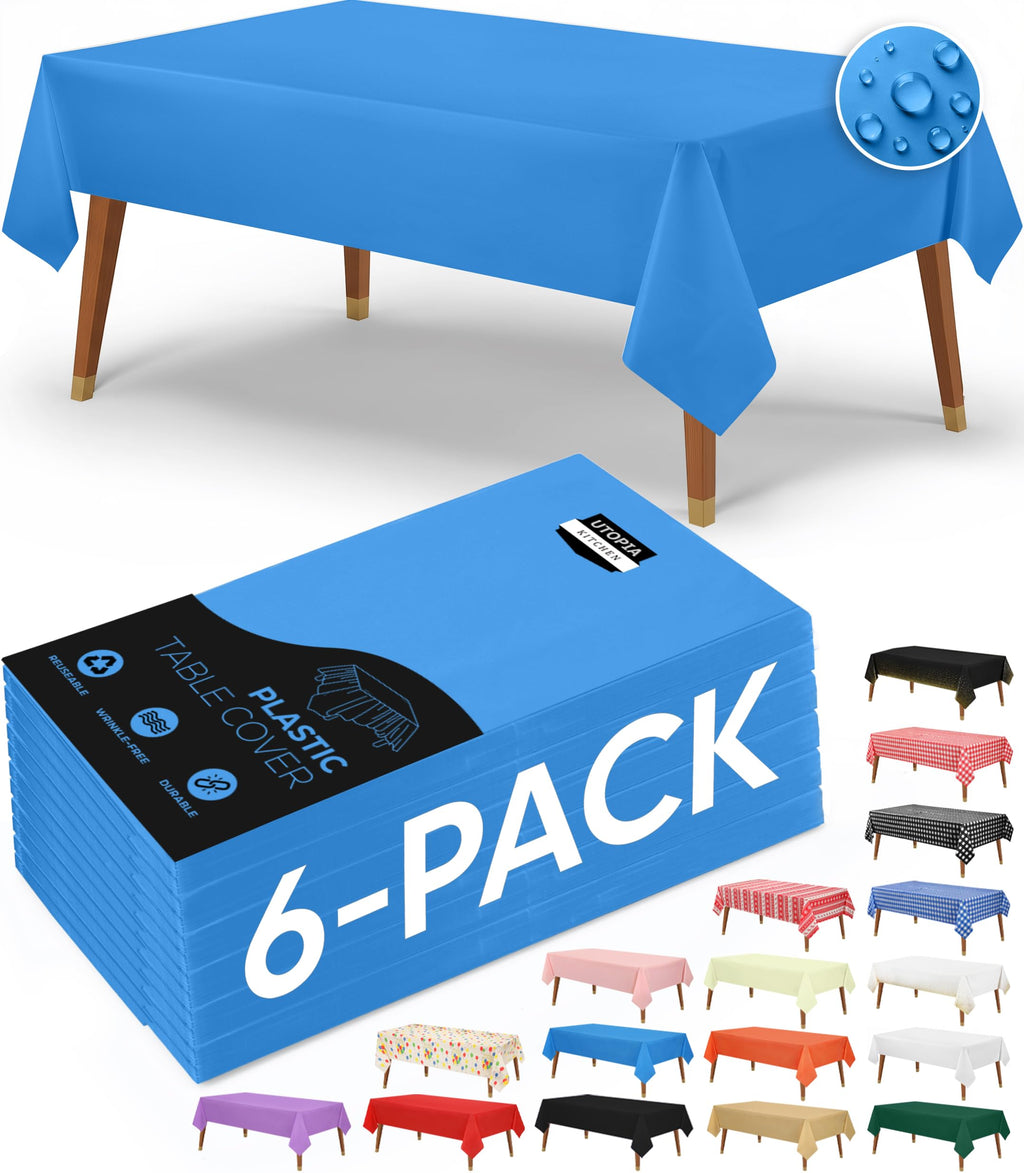 Utopia Kitchen Plastic Table Cloth Disposable [White, 12 Pack]