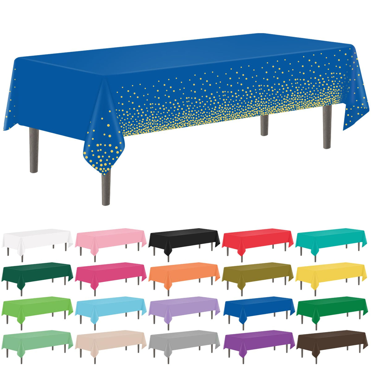 YSYJ 12 Pack Beige 54 x 108 Inch Disposable Plastic Tablecloths Rectangular Table Cloth Plastic Table Cover for Parties