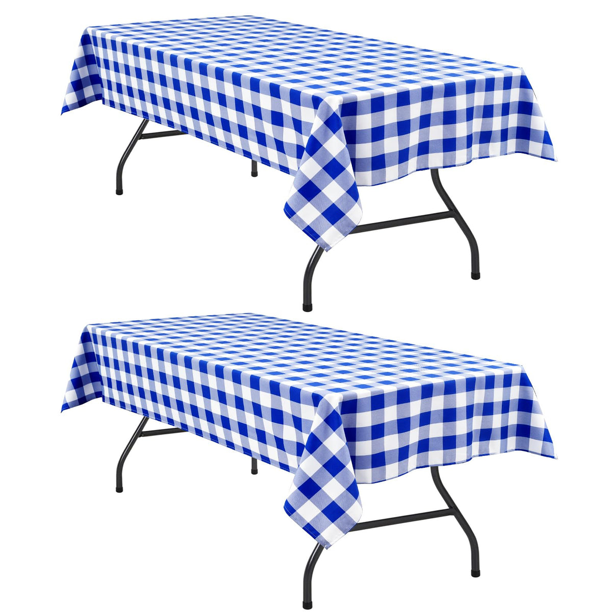 Hiasan 60 x 120 Inch Checkered Tablecloth Rectangle, Black and White