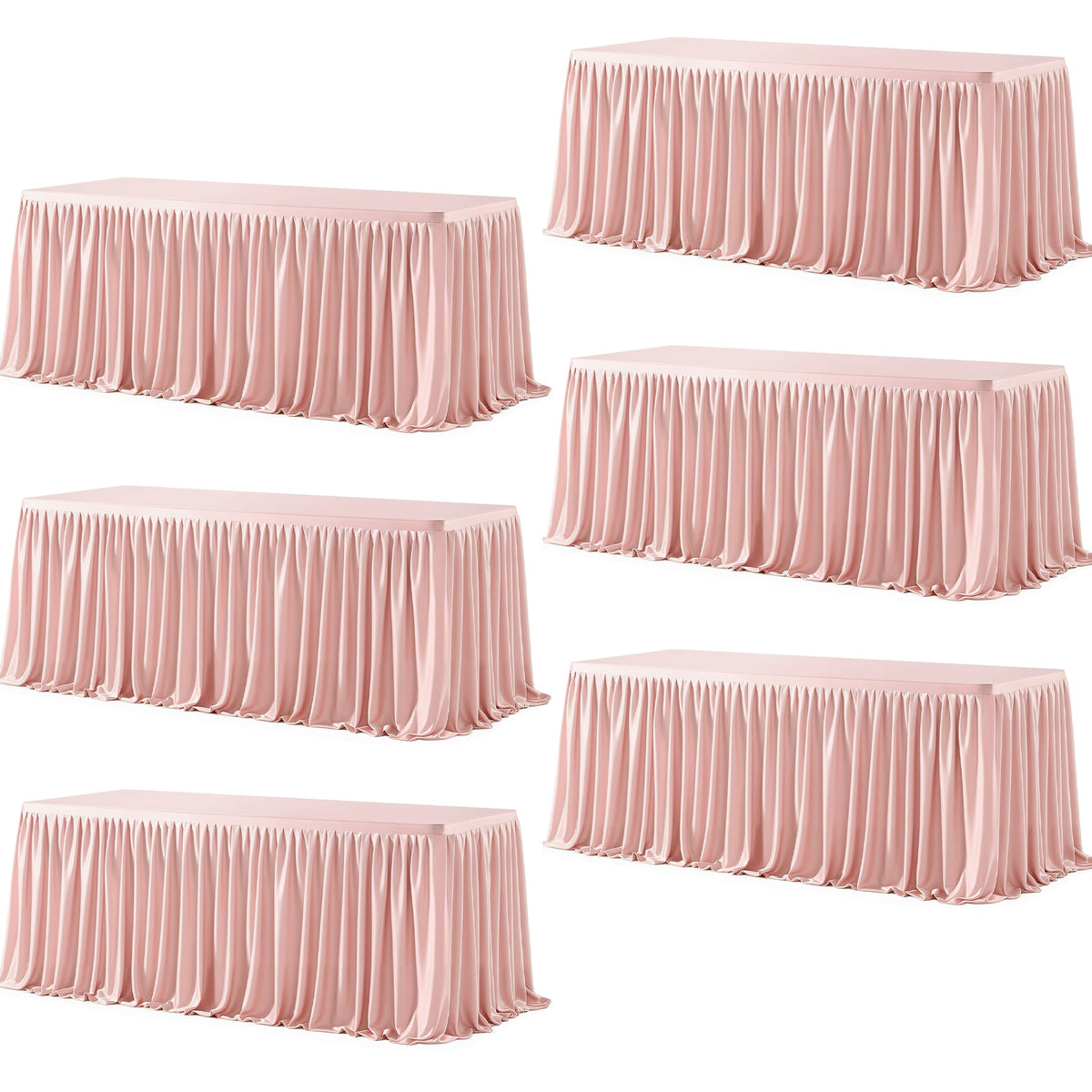 Wish Care 2 Pack Champagne Rectangle Table Clothes for 6 Foot Tables, Polyester Fitted Tablecloths 6t Stretch Table Cover for Wedding, Birthday, Parties, Trade Show, Craft Show
