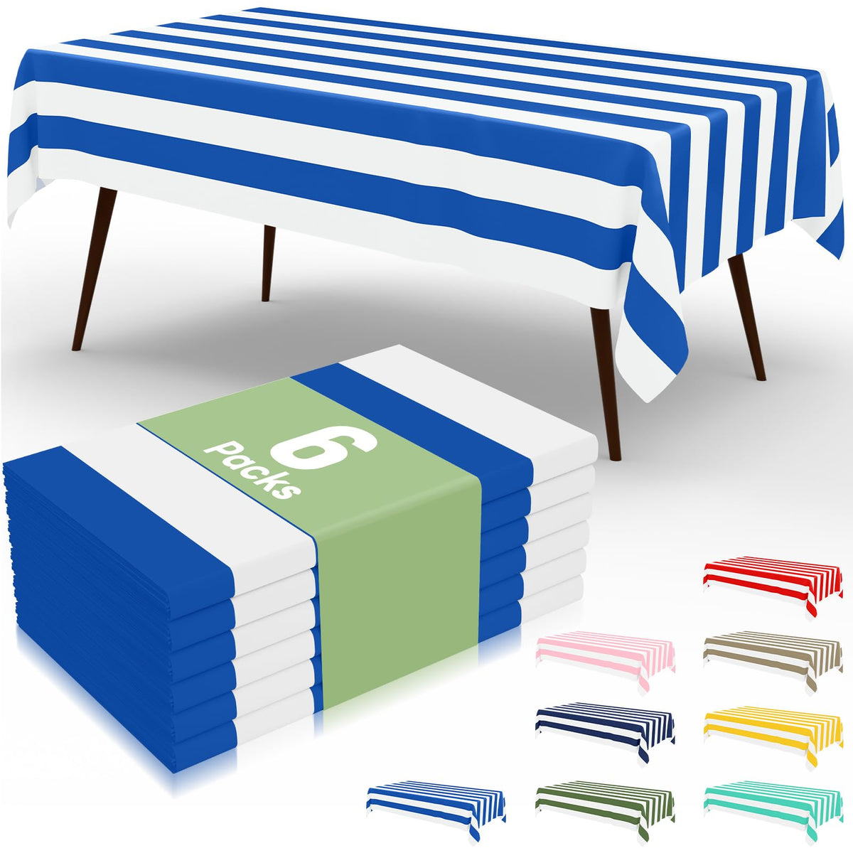 misaya 3 Packs Striped Disposable Table Cloth, 54 x 108 Inch Waterproof Rectangle Tablecloth, Leakproof & Sturdy Decorative Table Covers for Picnic, Party, Back to School and Outdoor, Yellow and White