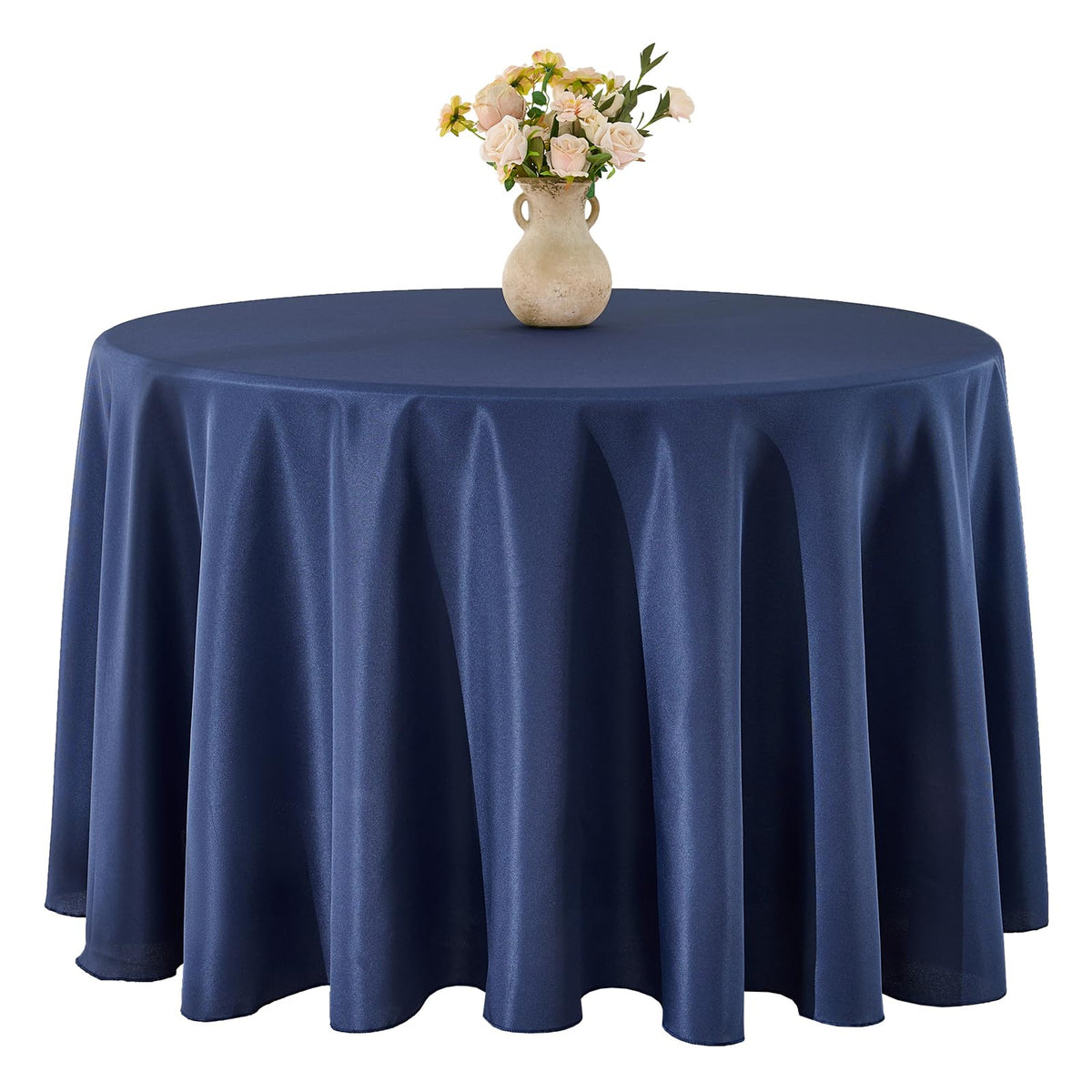 VidaFete Tablecloth 10 Pack 120inch Round Table Cloth Polyester, Navy Blue