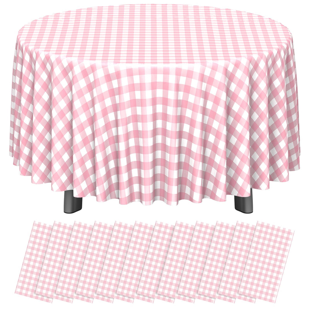 12Pack Sage Green Plastic Checkered Tablecloth, Premium Decorative Disposable Sage Green Gingham Plaid Table Cloths for Parties, Rectangle Party Table Cover for Picnic Birthday Wedding, 54x108 Inch