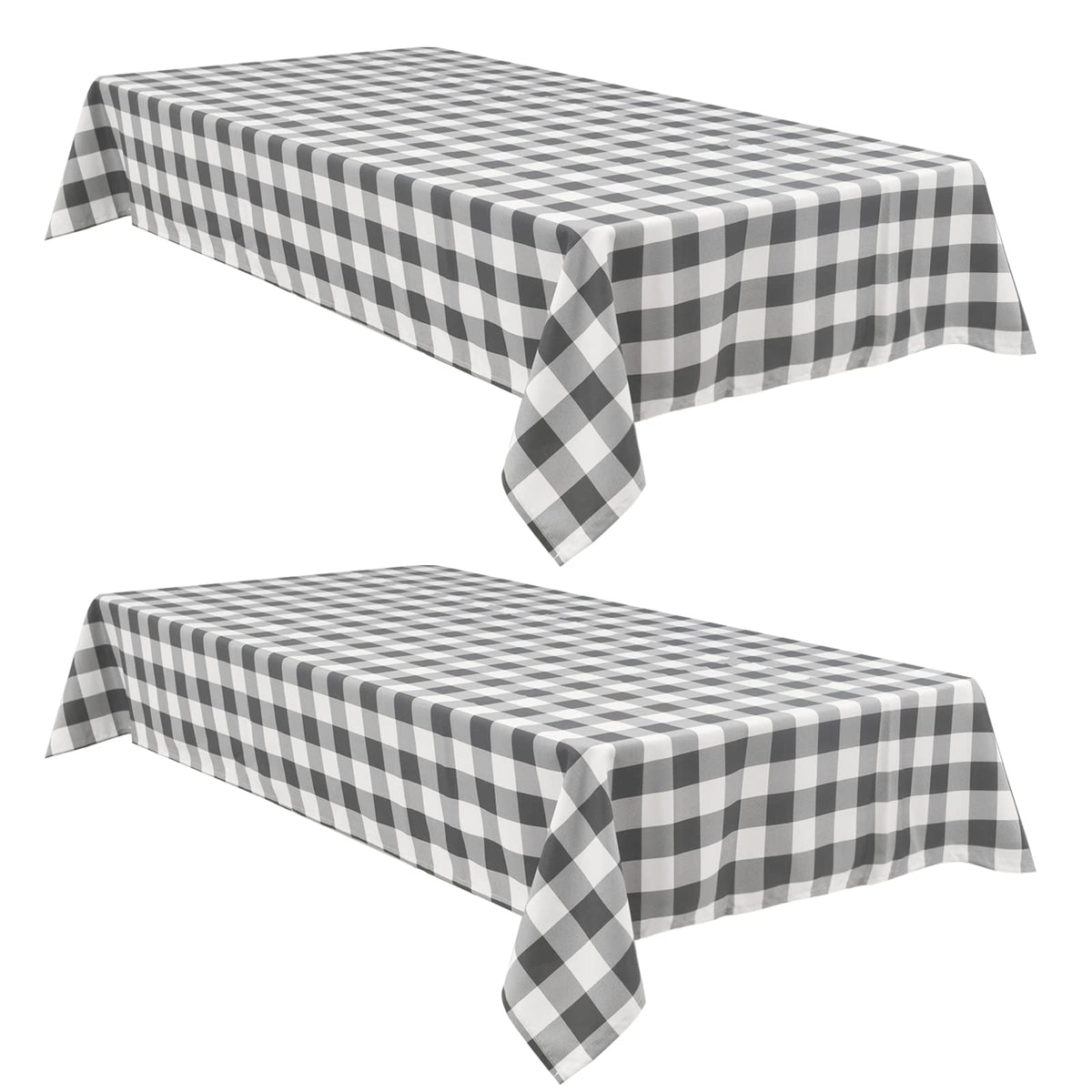 Hiasan 60 x 120 Inch Checkered Tablecloth Rectangle, Black and White