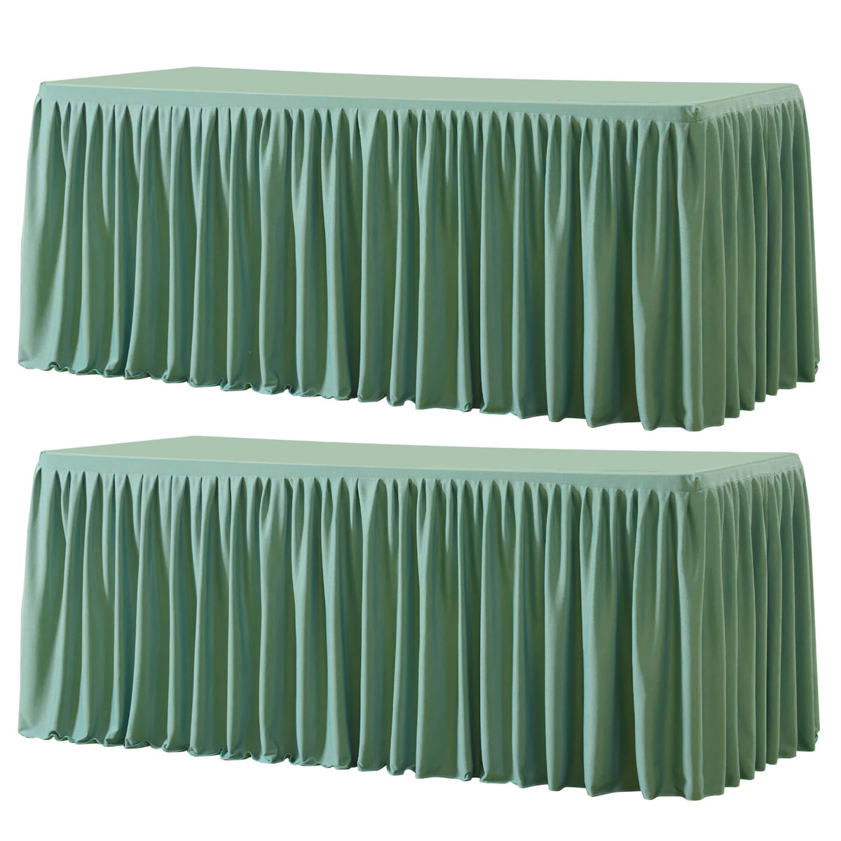 Wish Care 2 Pack Champagne Rectangle Table Clothes for 6 Foot Tables, Polyester Fitted Tablecloths 6t Stretch Table Cover for Wedding, Birthday, Parties, Trade Show, Craft Show