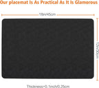 Black Halloween Vinyl Placemats Set of 6 Waterproof Table Mats