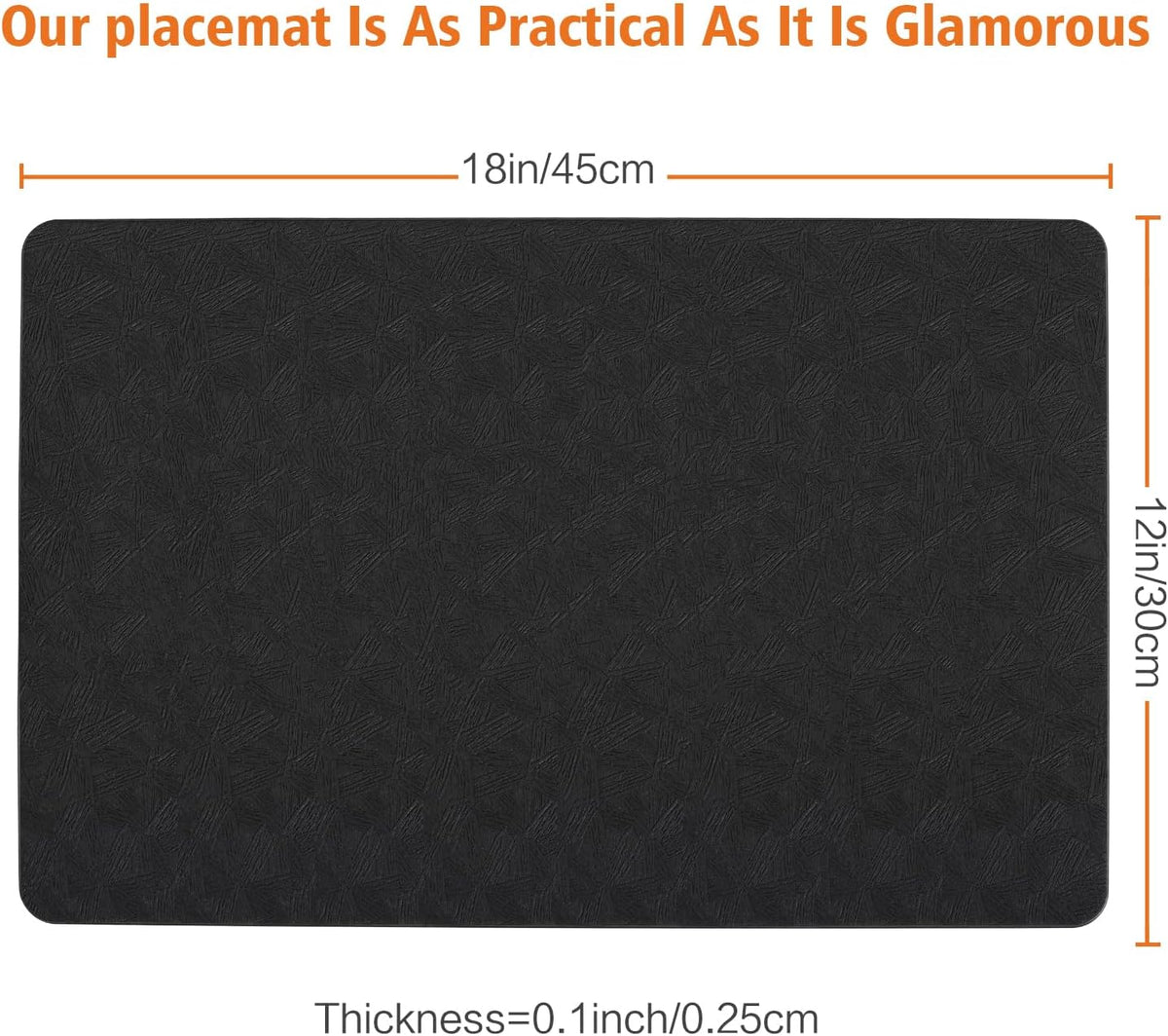 Black Halloween Vinyl Placemats Set of 6 Waterproof Table Mats
